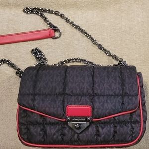 Large Quilted Signature Nylon shoulder bag